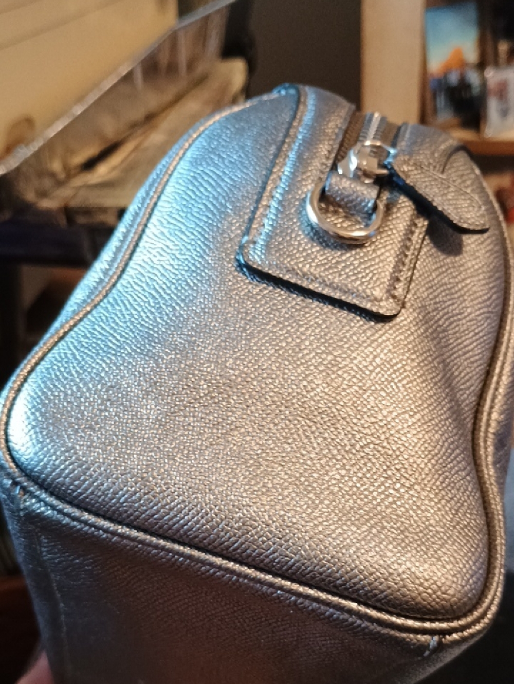 Coach Mini Bennett Metallic Silver Satchel Handbag - Picture 5 of 12